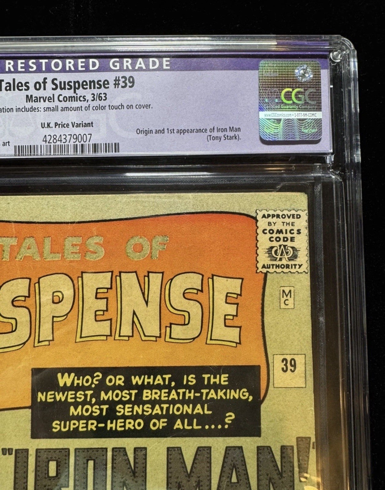 Tales Of Suspense 39/ CGC 5.0 Restored (purple Label)/ Marvel Comics 1963