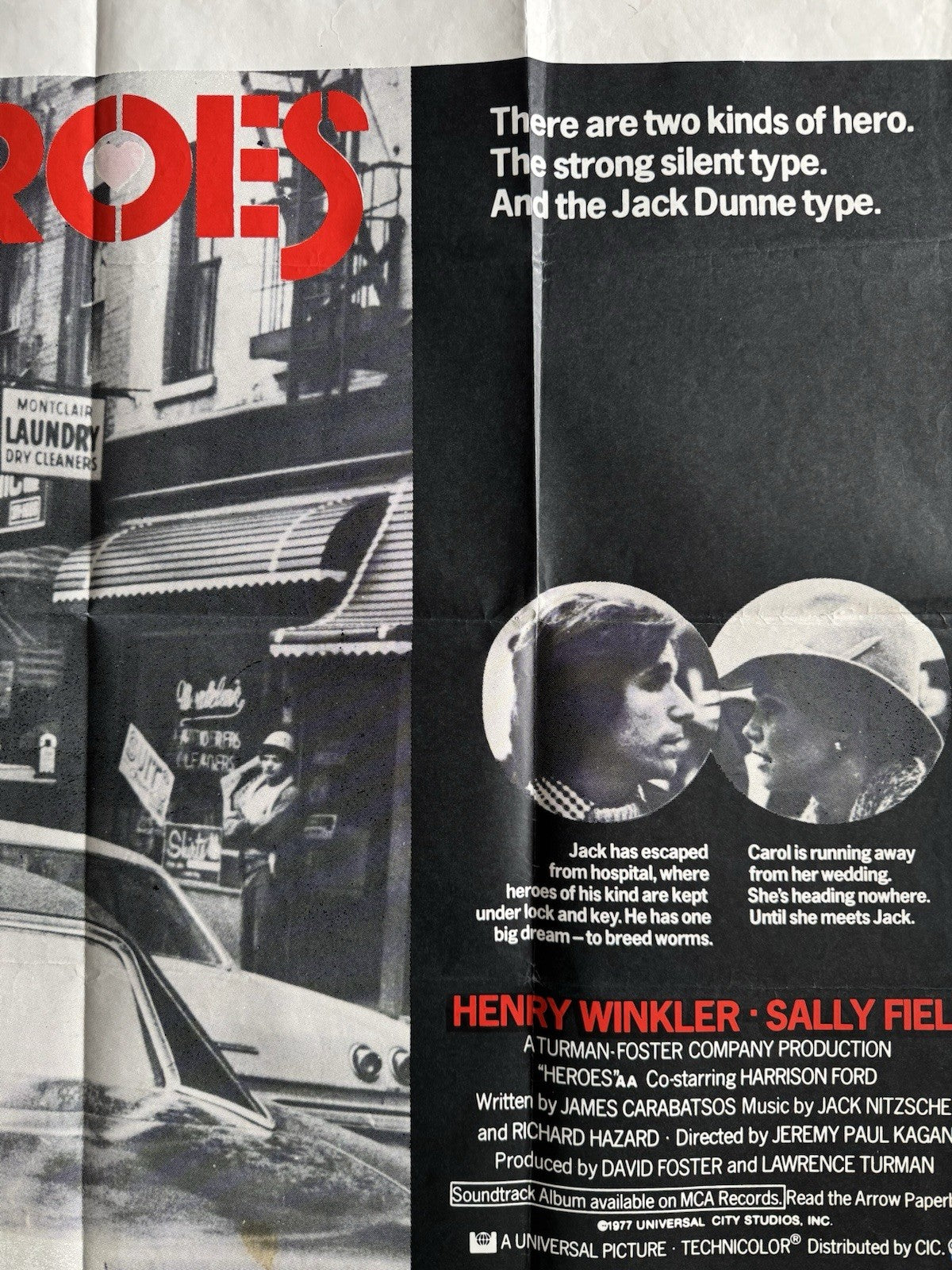 Heroes 1977 Original UK Quad Cinema Poster - Henry Winkler Sally Field