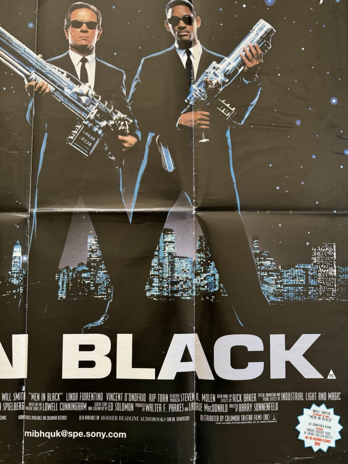 Men in Black 1997 - Original UK Quad Poster – Folded – Vintage Double Sided