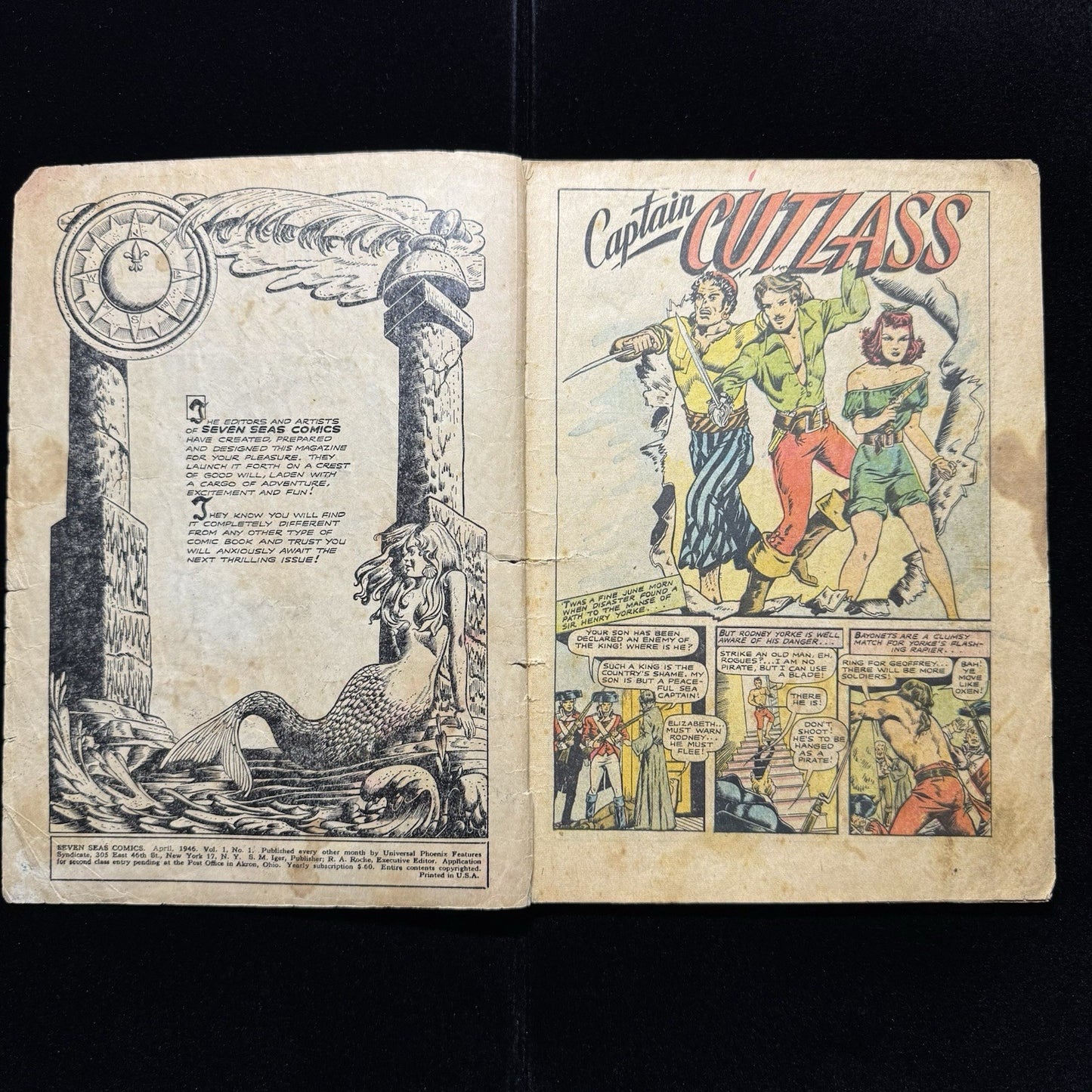 Seven Seas Comics 1 - 1st App Of South Sea Girl - Golden Age Leader Comics 1946