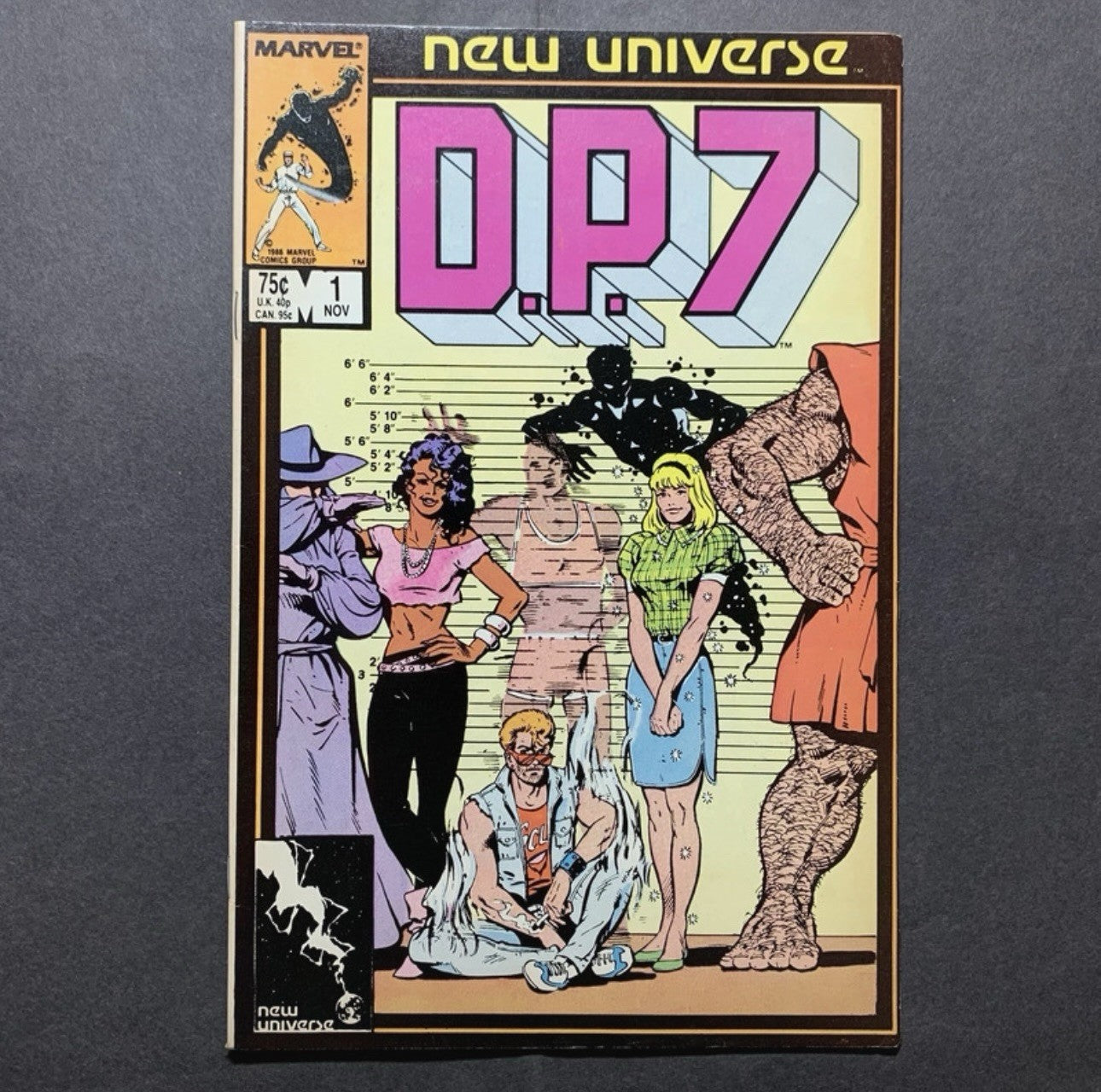 D.P.7 1 - 1st Team Appearance Of D.P.7 - Copper Age Marvel Comics 1986