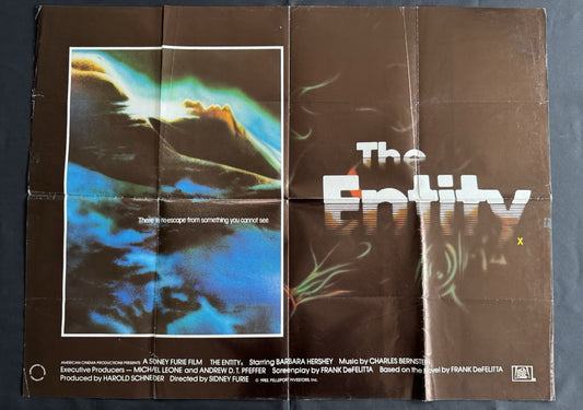The Entity 1982 - Original UK Quad Cinema Poster - Horror Classic - Folded