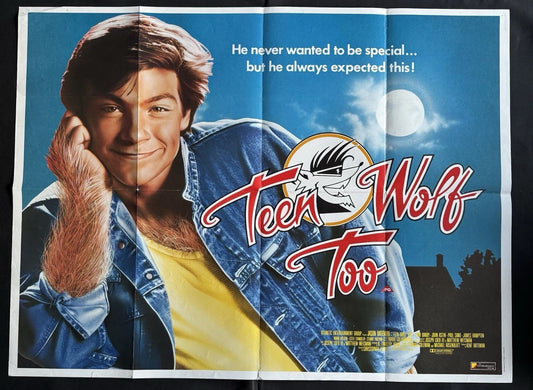 Teen Wolf Too 1987 Original UK Quad Cinema Poster Jason Bateman - Folded