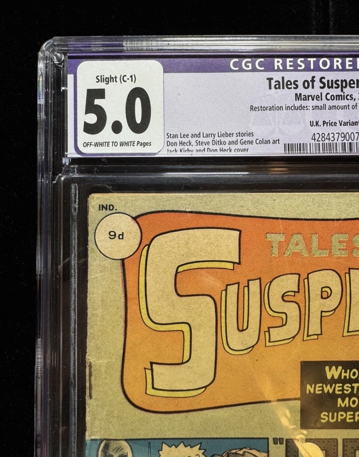 Tales Of Suspense 39/ CGC 5.0 Restored (purple Label)/ Marvel Comics 1963