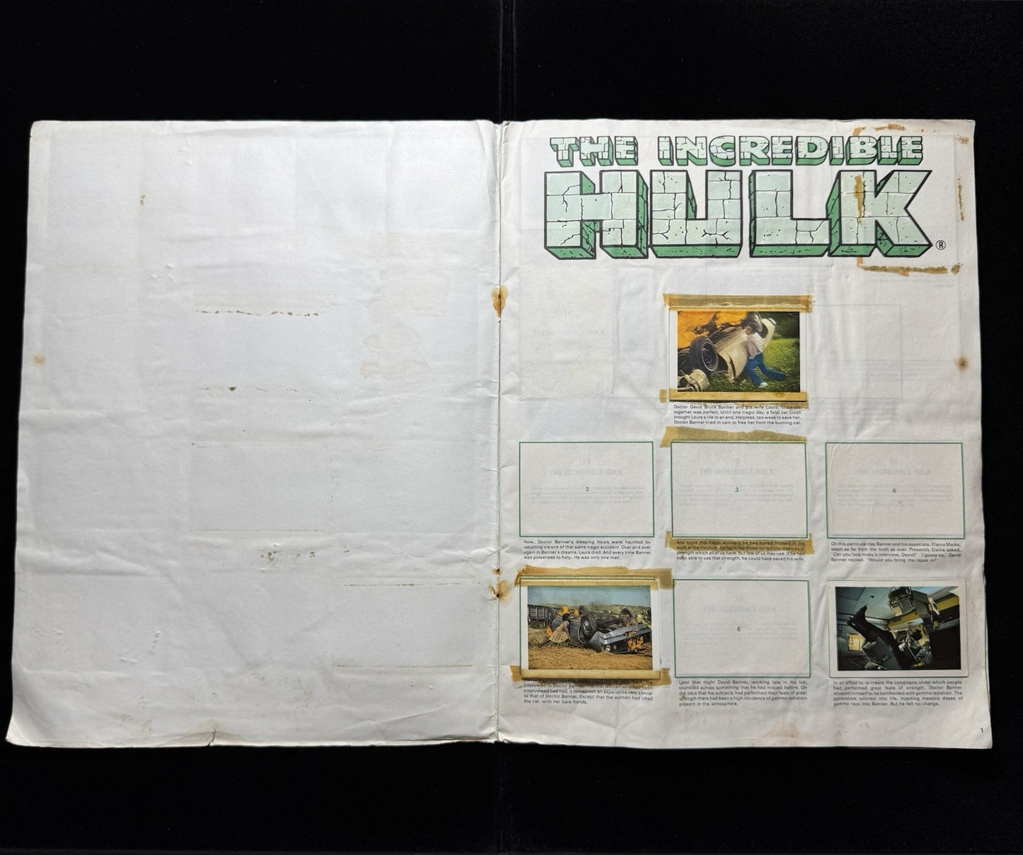 The Incredible Hulk 1979 Sticker Album UK – Marvel – Vintage Collectable