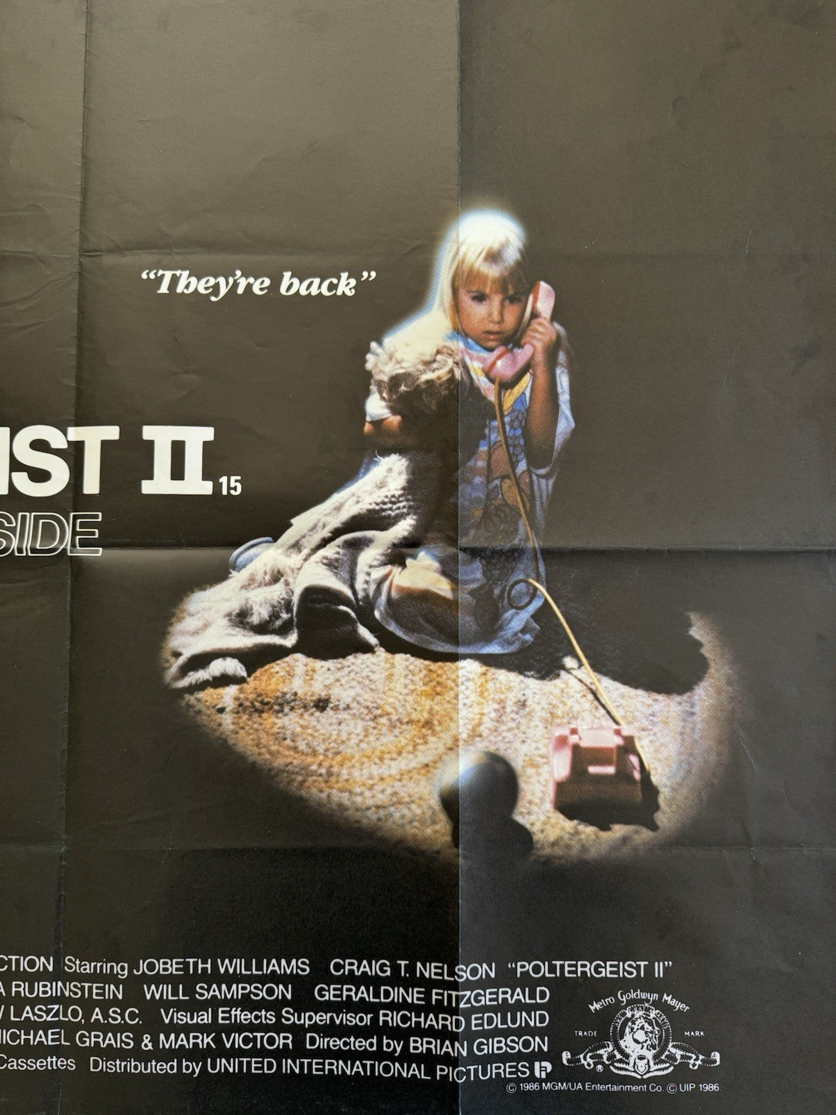 Poltergeist II The Other Side 1986 - Original UK Quad Poster - Horror - Folded