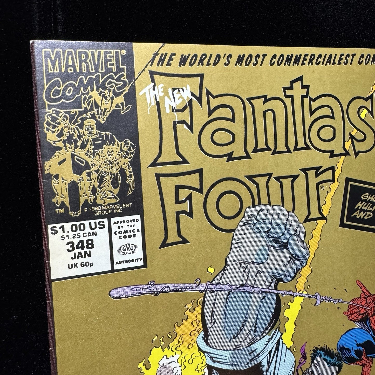 Fantastic Four 348 - 2nd Print Gold Cover - Copper Age Marvel Comics 1991