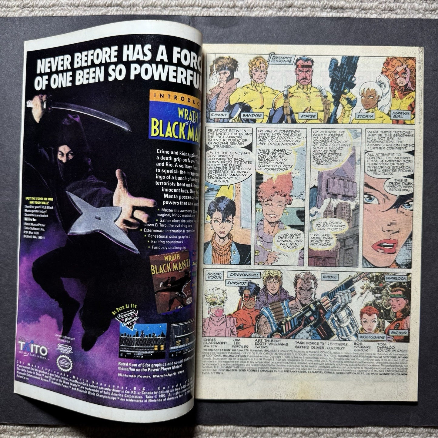 Uncanny X-Men 270/ Copper Age Marvel Comics 1990