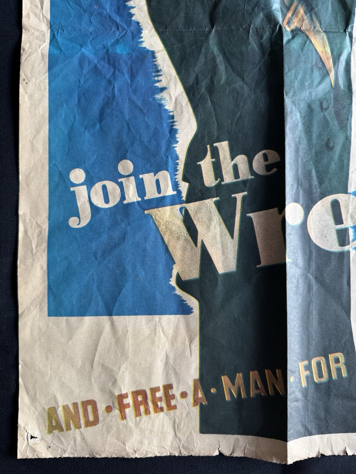 Join The Wrens WRNS Recruitment Poster Believed Original WW2 Era Propaganda