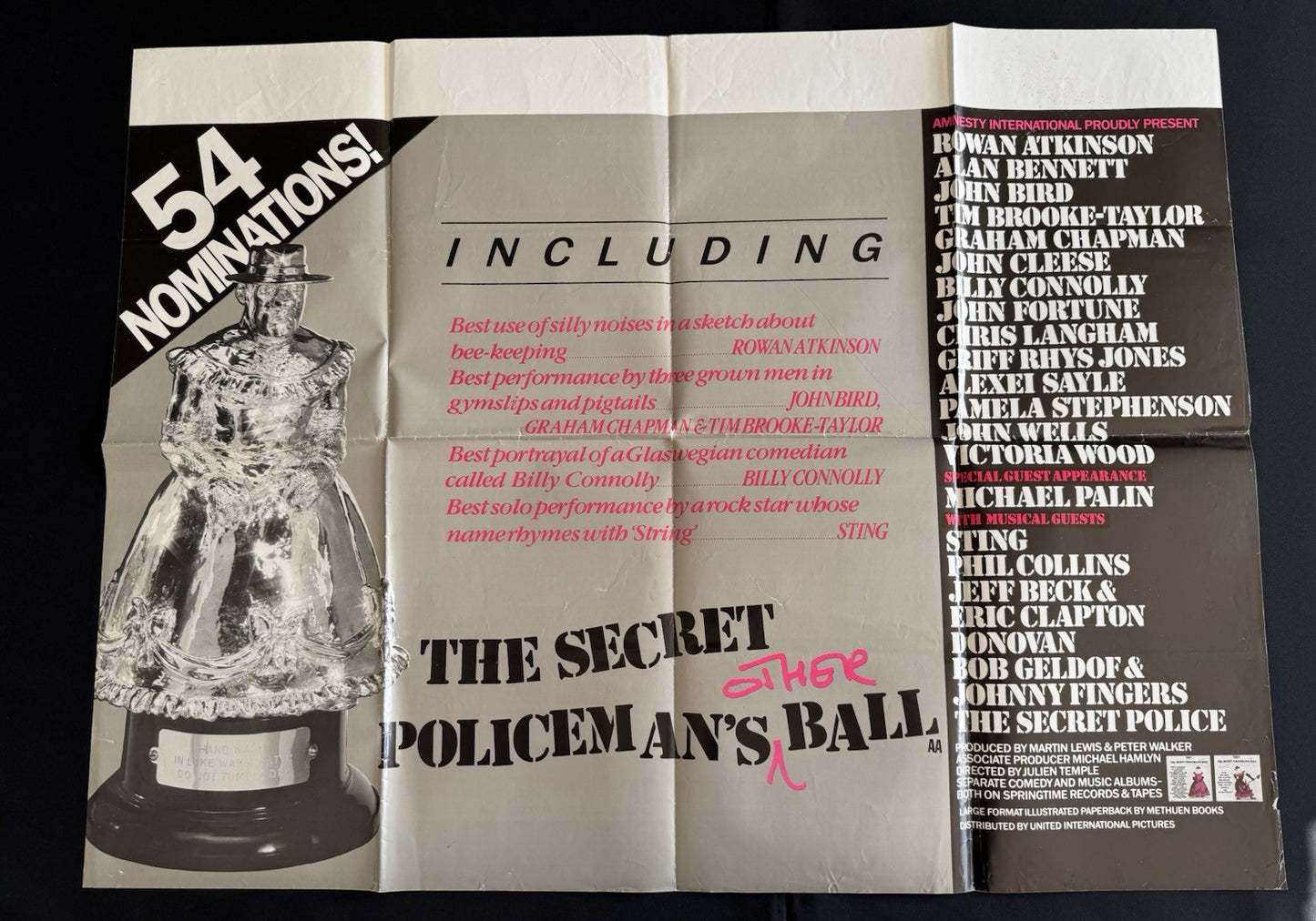 The Secret Policeman's Ball 1982 - UK Quad Poster - Roman Atkinson - Folded