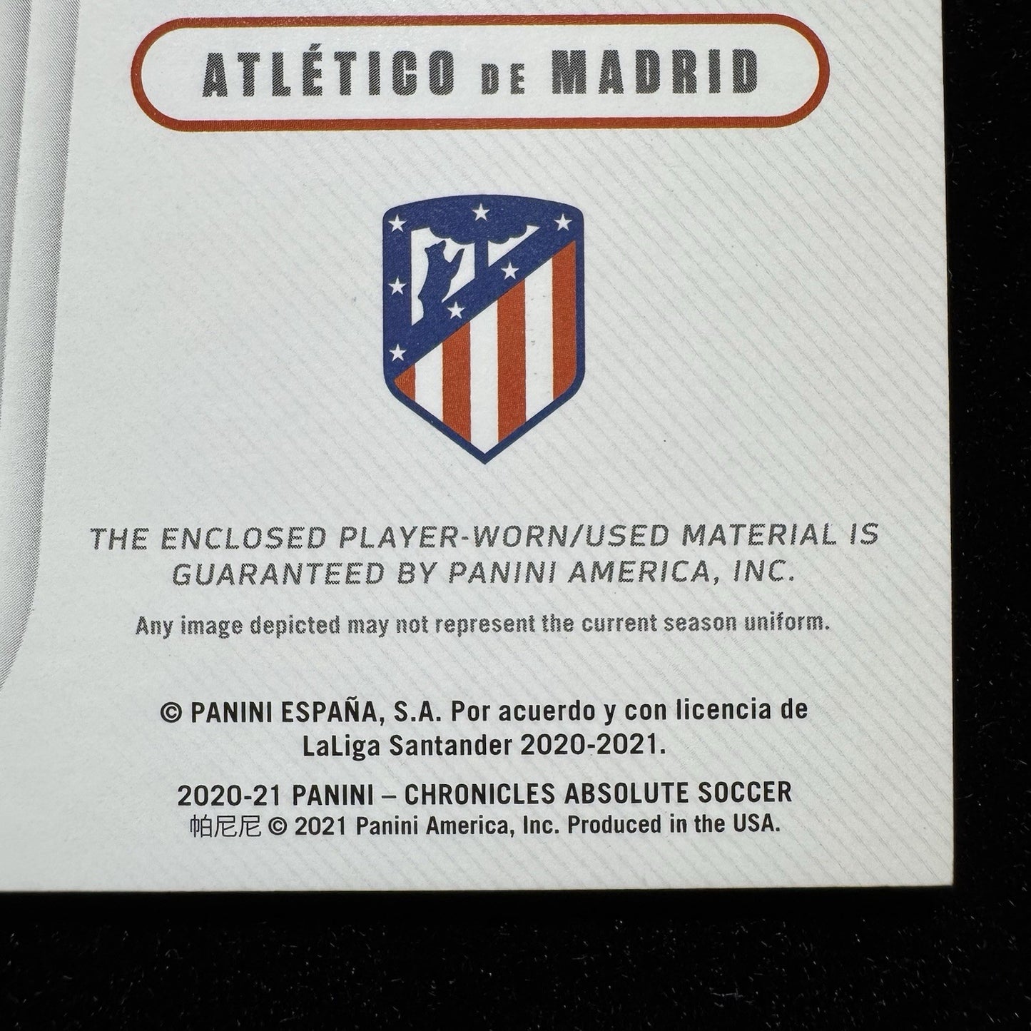 Luis Suarez Tools of the Trade Dual Patch /500Absolute 2020-21 Atletico Madrid