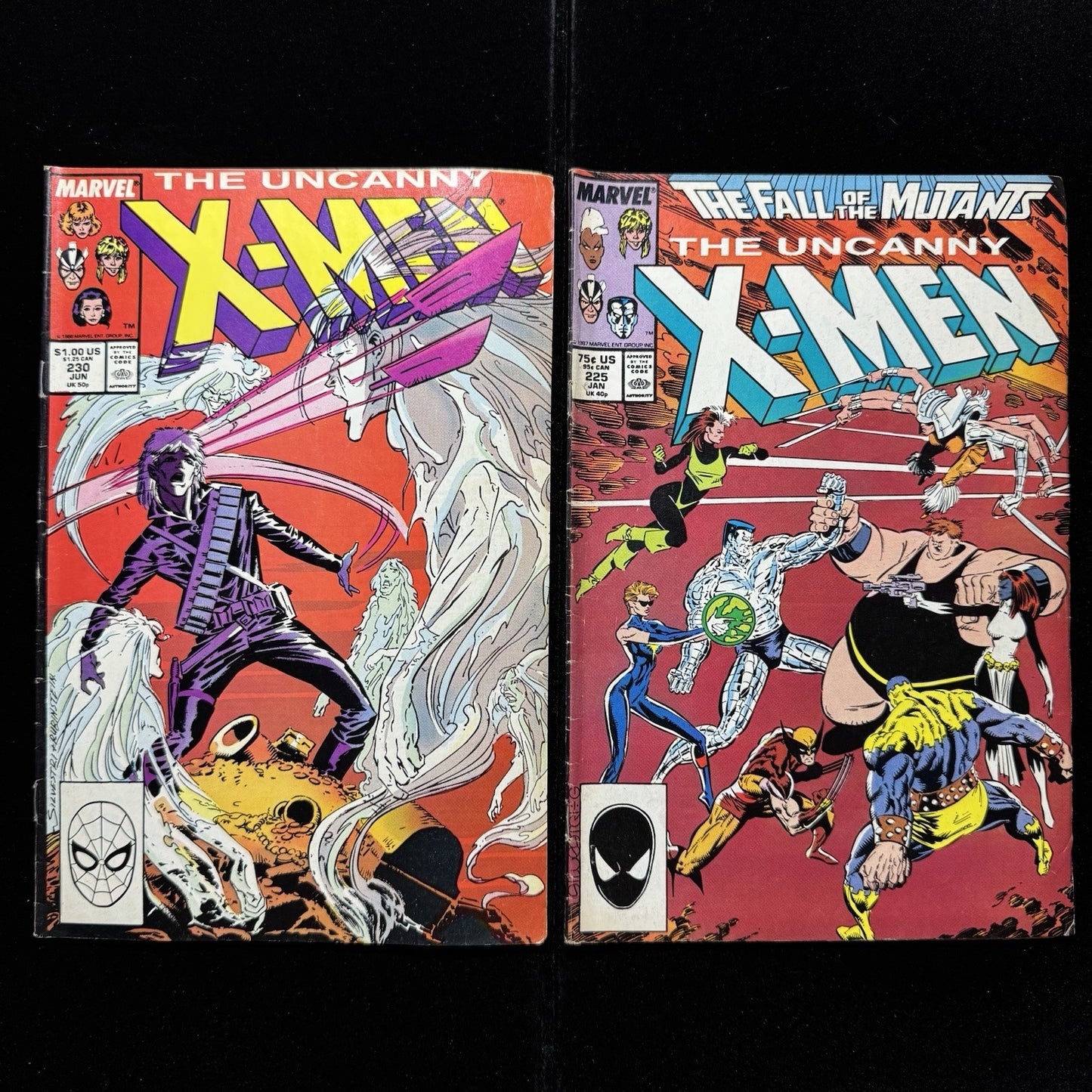 Uncanny X-Men 230 And 225 - Comic Bundle - Copper Age Marvel Comics 1988