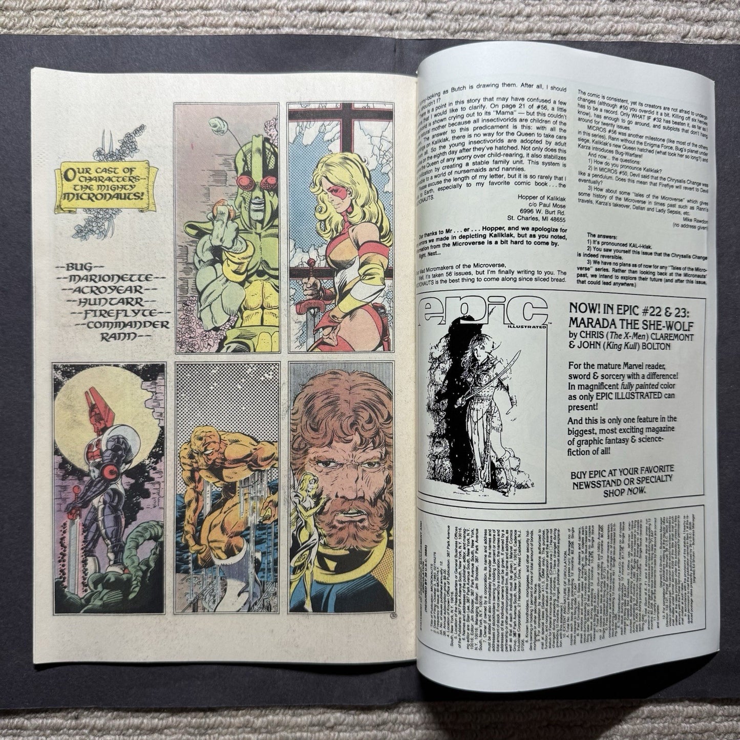 Micronauts 58 - Copper Age Marvel Comics 1984