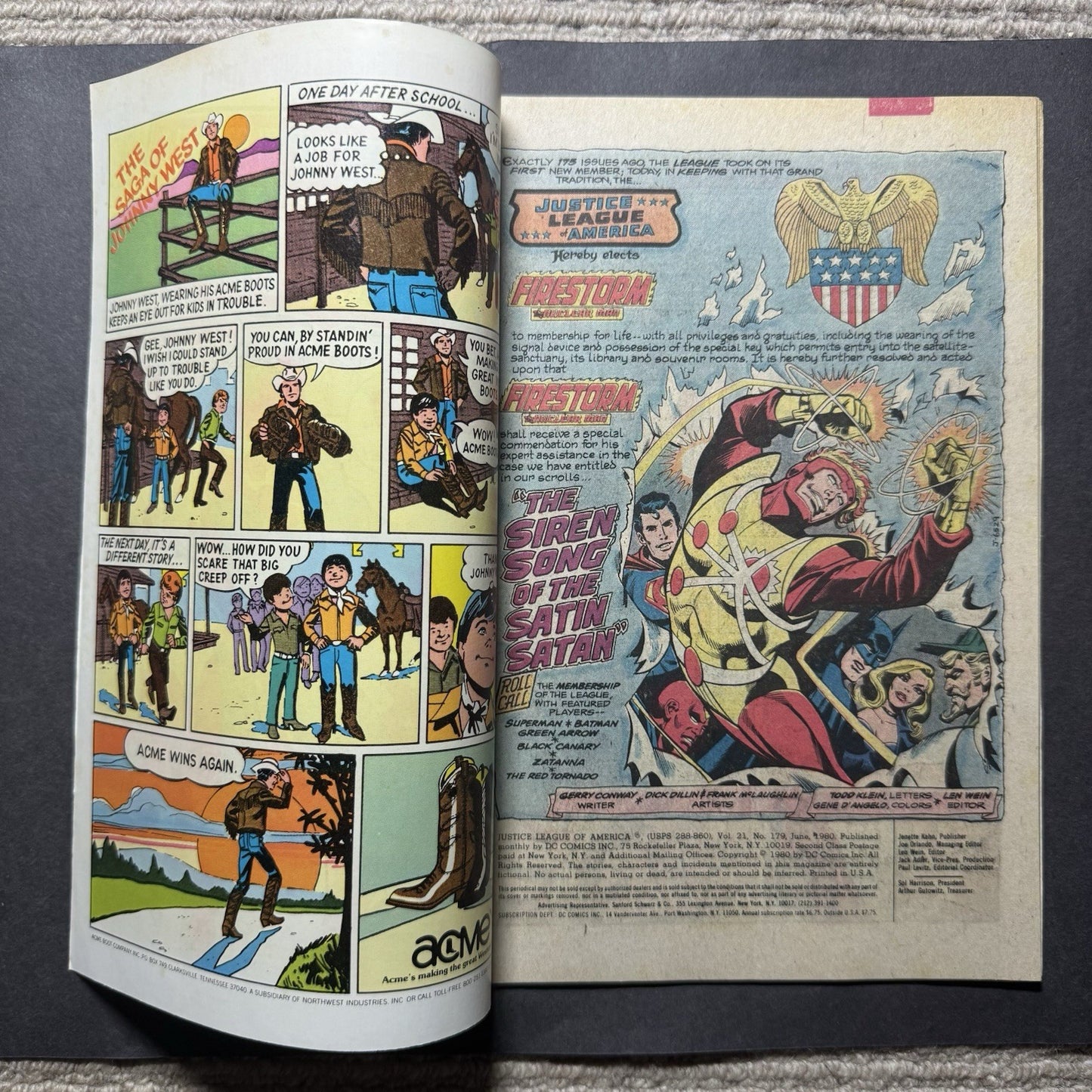 Justice League 179 - 1st Appearance Of Satin Satan - Bronze Age Dc Comics 1980