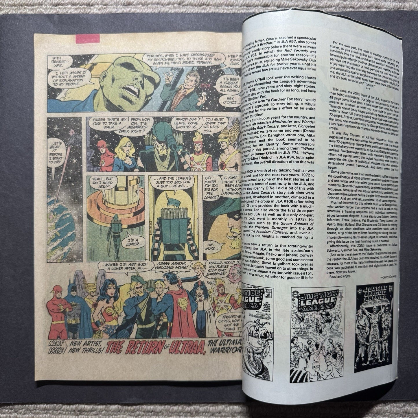 Justice League 200 - Origin Of JLA Retold - Bronze Age Dc Comics 1982