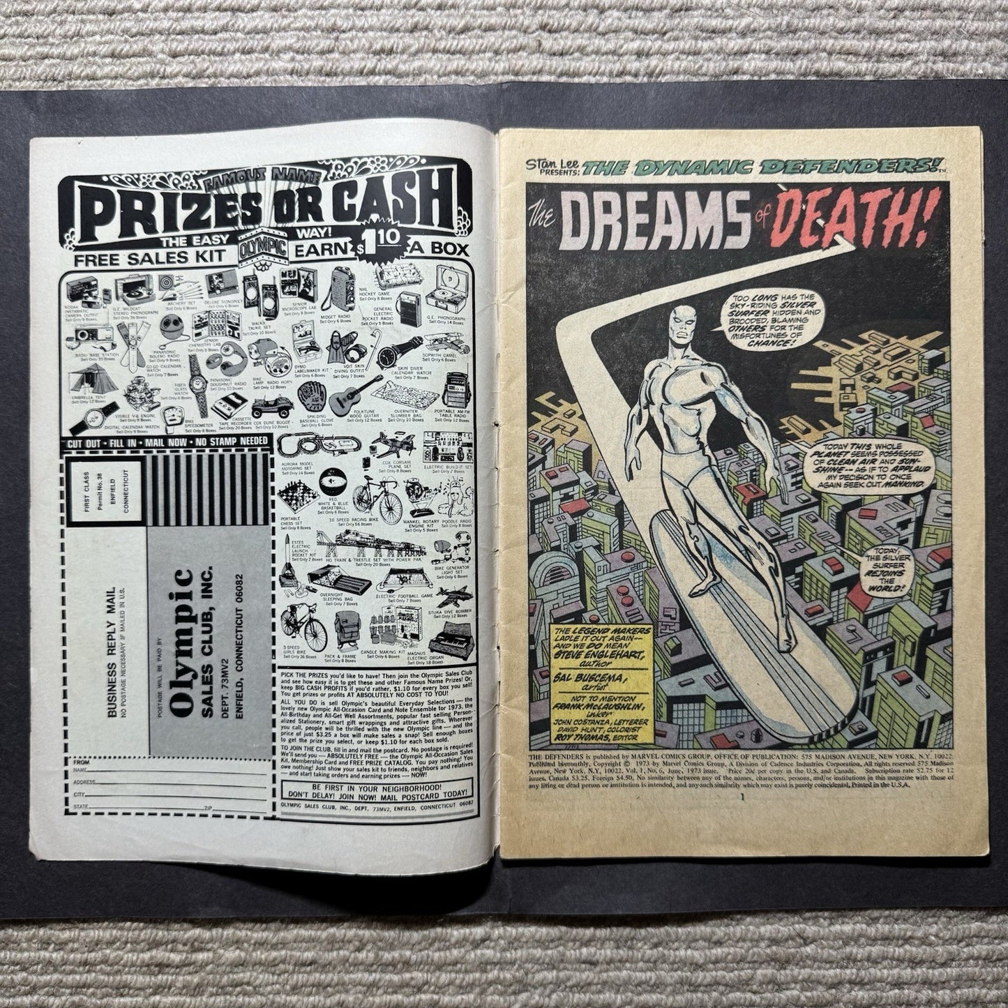 Defenders 6 - 1st Appearance Of Cyrus Black - Bronze Age Marvel Comics 1973