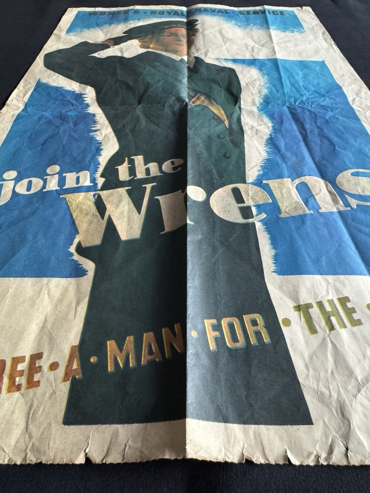 Join The Wrens WRNS Recruitment Poster Believed Original WW2 Era Propaganda