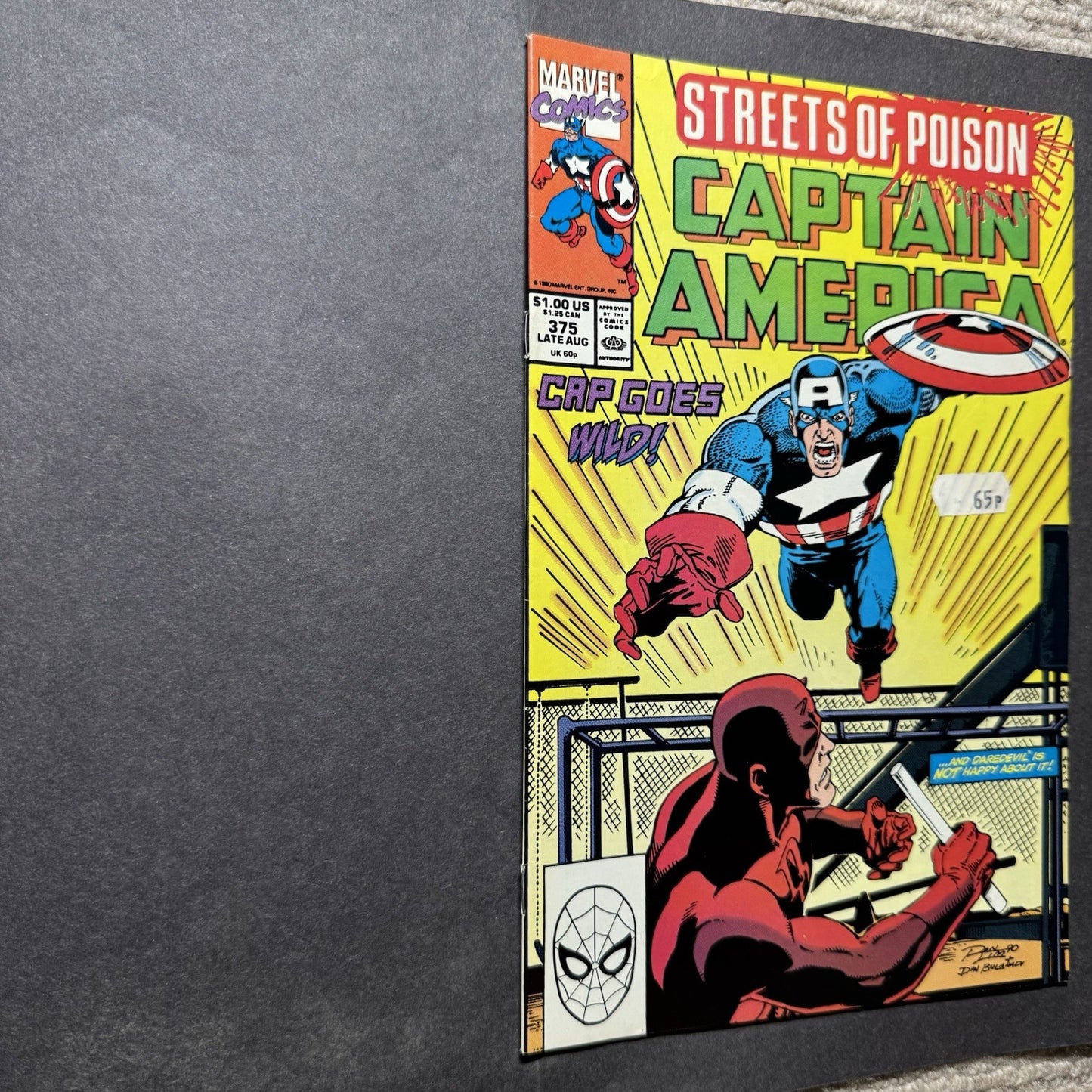 Captain America 375 - Controversial Issue - Copper Age Marvel Comics 1990
