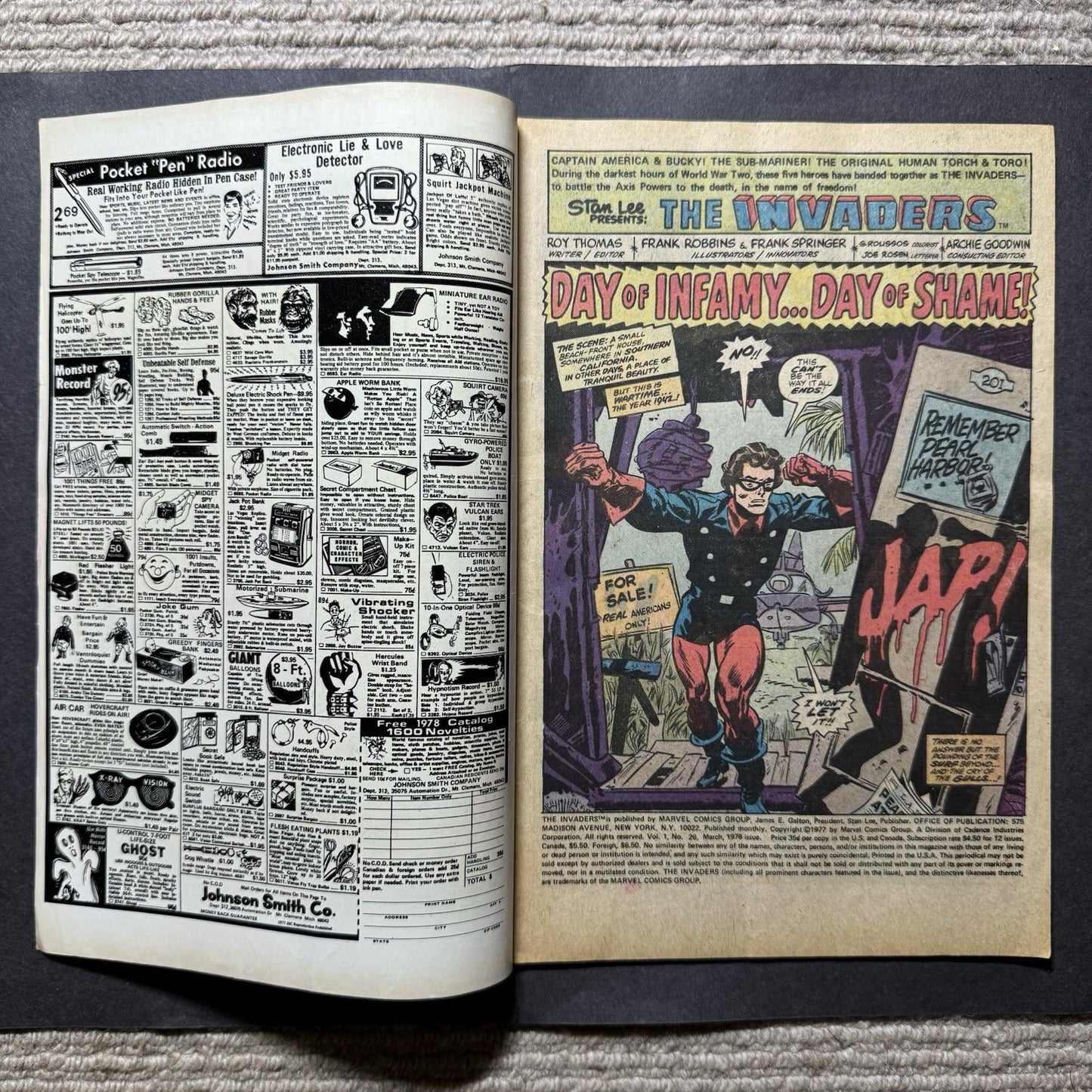 Invaders 26 - Bronze Age Marvel Comics 1978