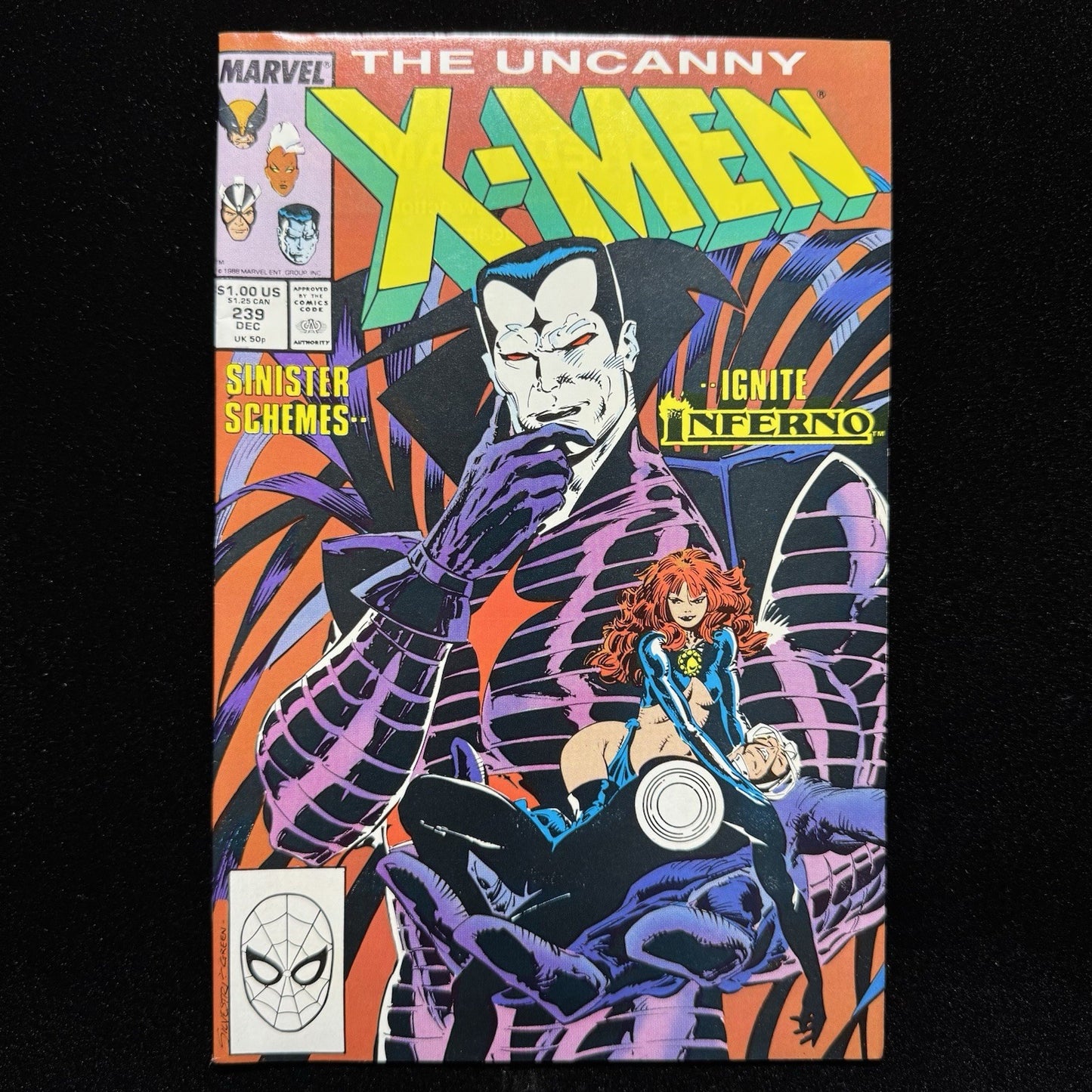 Uncanny X-Men 239 - 1st Cover + 2nd App Of  Mr Sinister - Copper Age Comics 1988