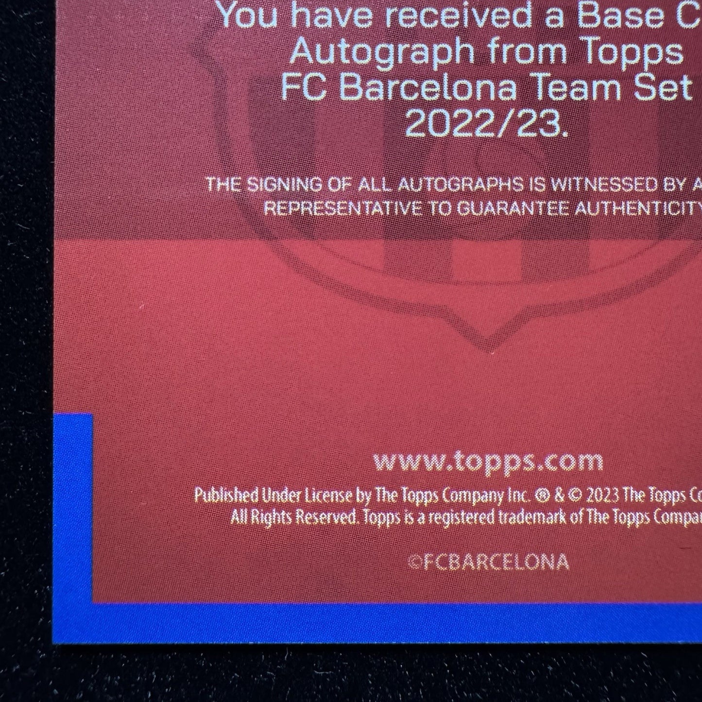 Alejandro Balde Auto AU-AB 2022-23 Topps FCBarcelona Autograph Card