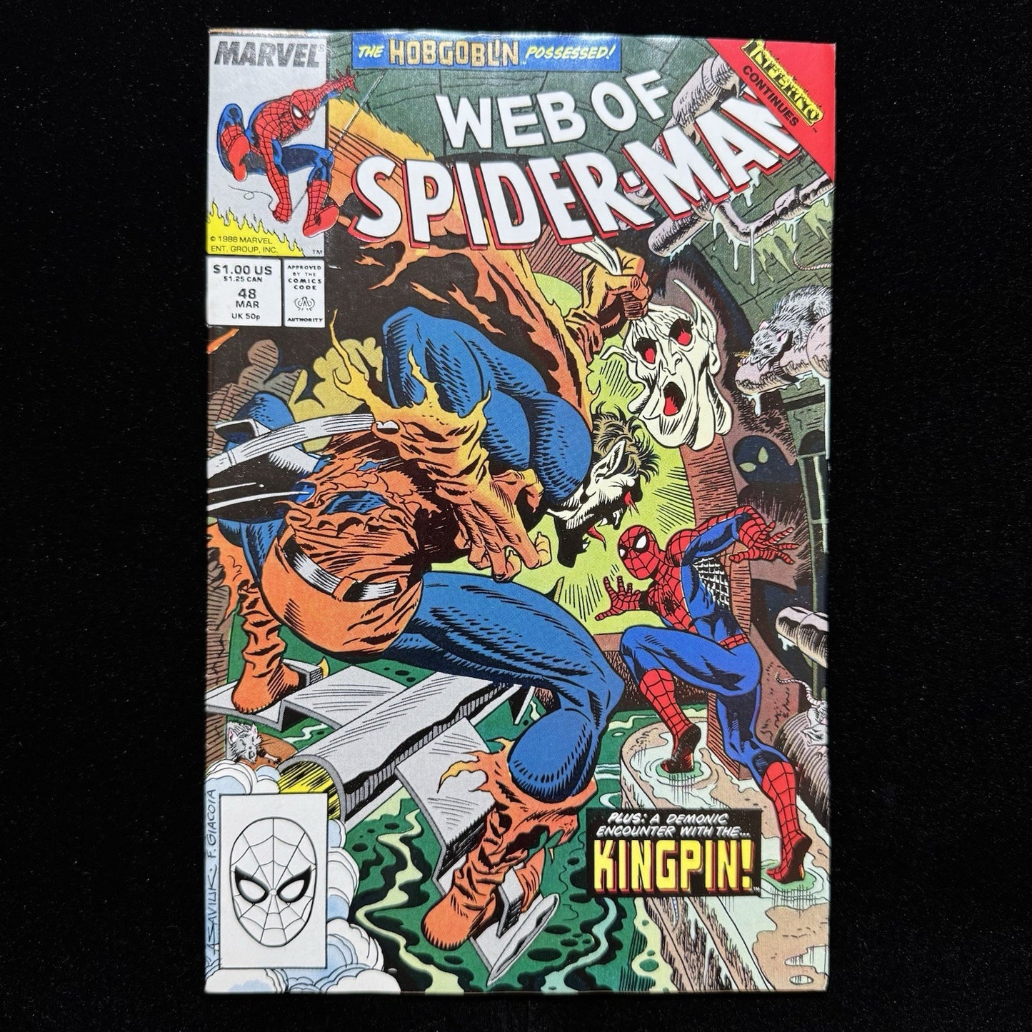 Web Of Spider-Man 48 - 1st App Of Demogoblin - Copper Age Marvel Comics 1989