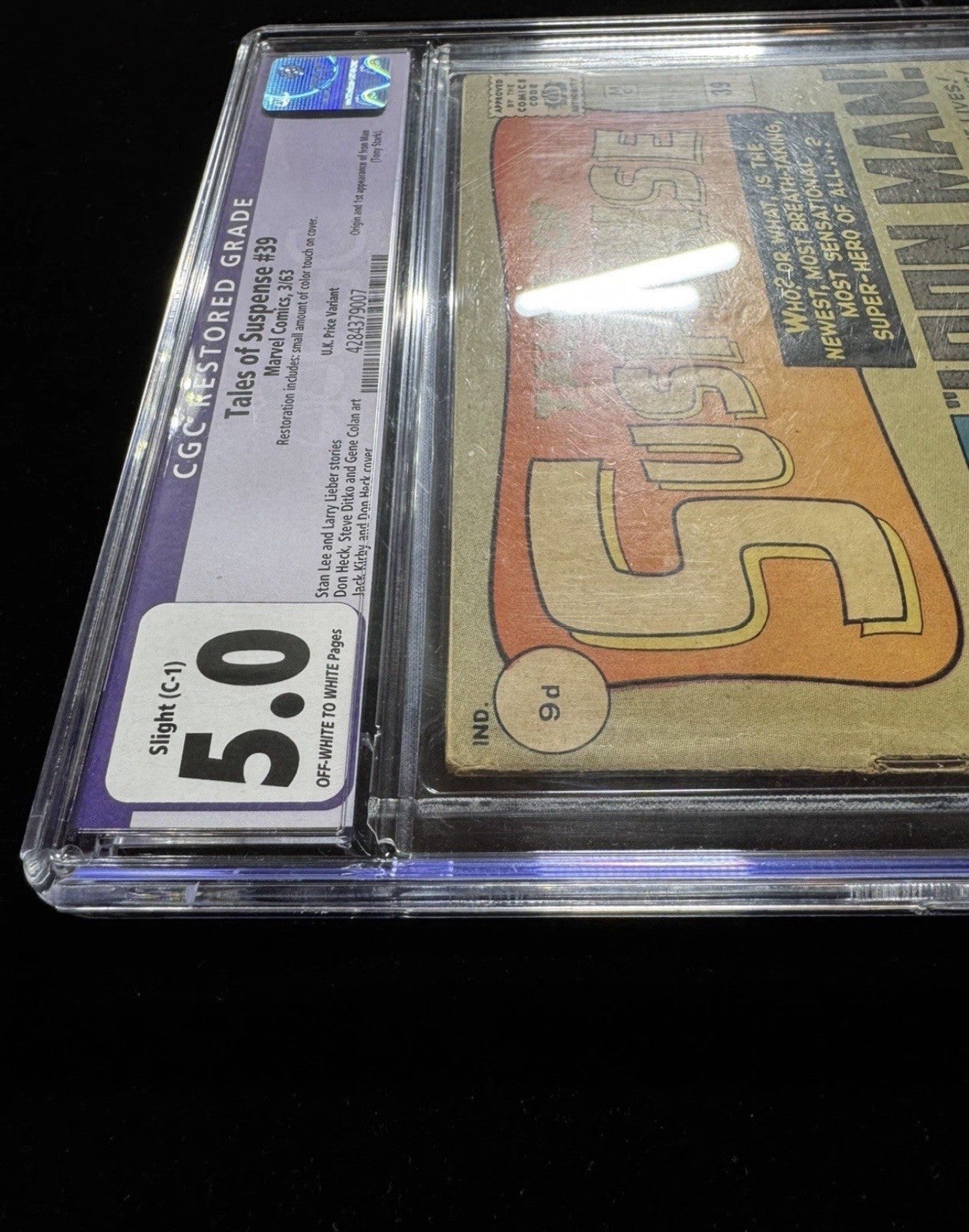 Tales Of Suspense 39/ CGC 5.0 Restored (purple Label)/ Marvel Comics 1963