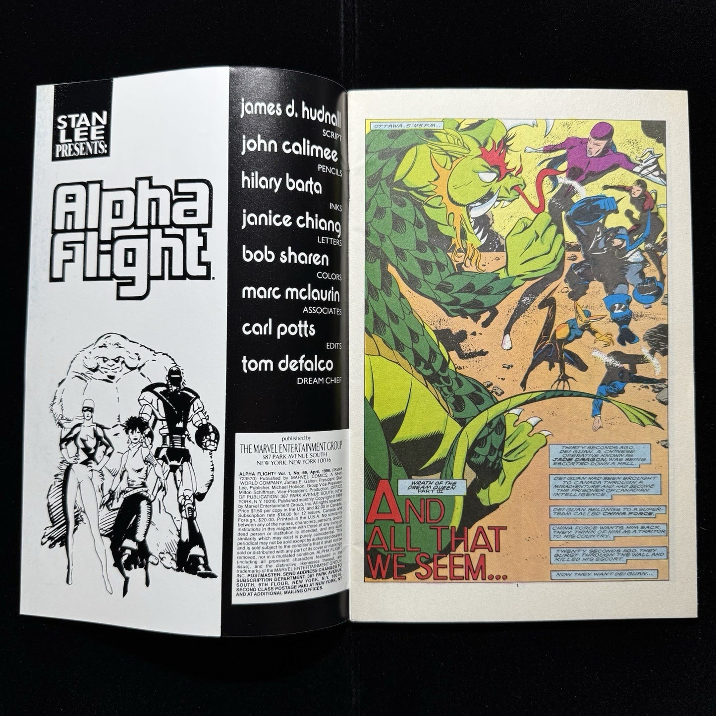 Alpha Flight 69 - Copper Age Marvel Comics 1989