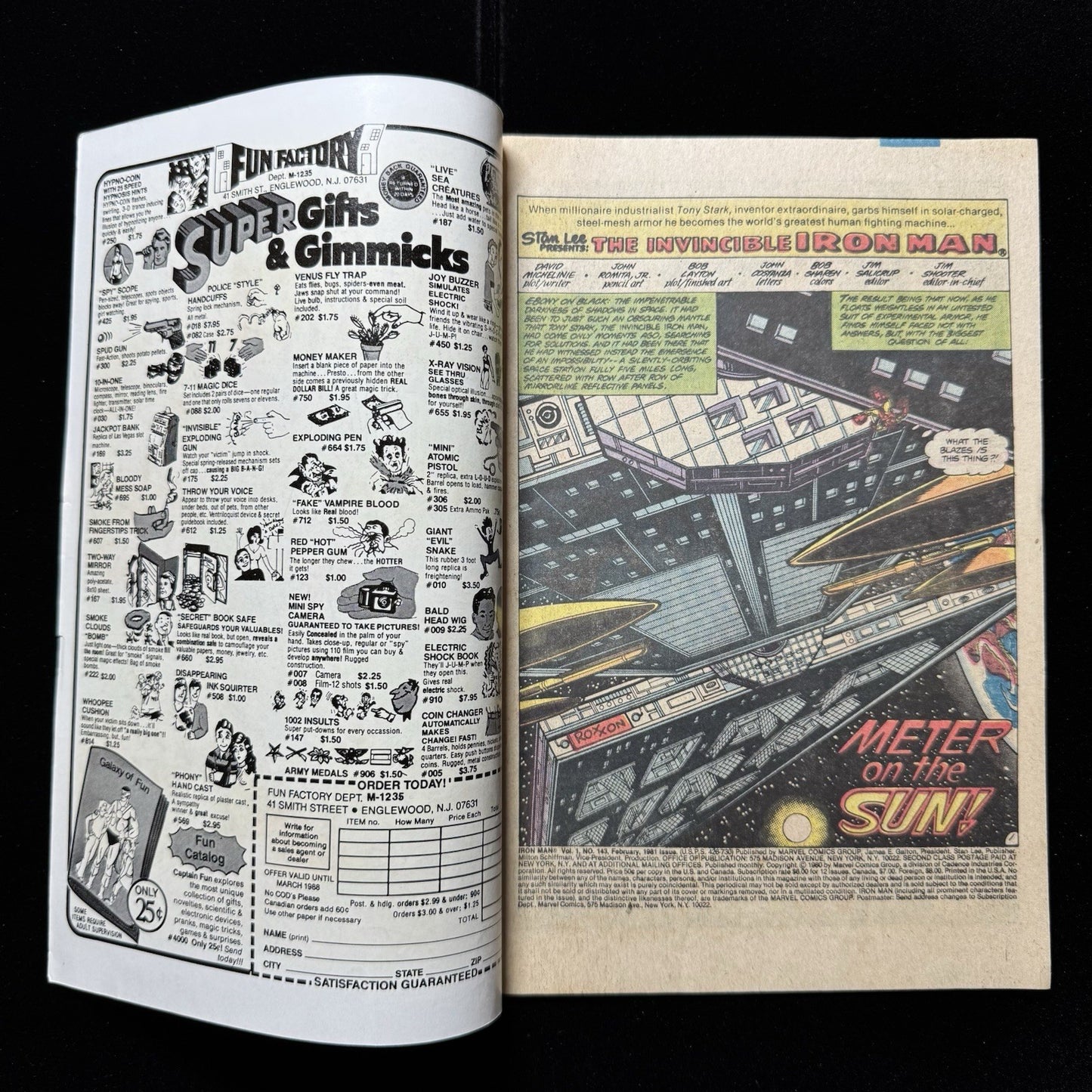 Iron Man 143 - 1st Appearance Of Sunturion- Bronze Age Marvel Comics 1981