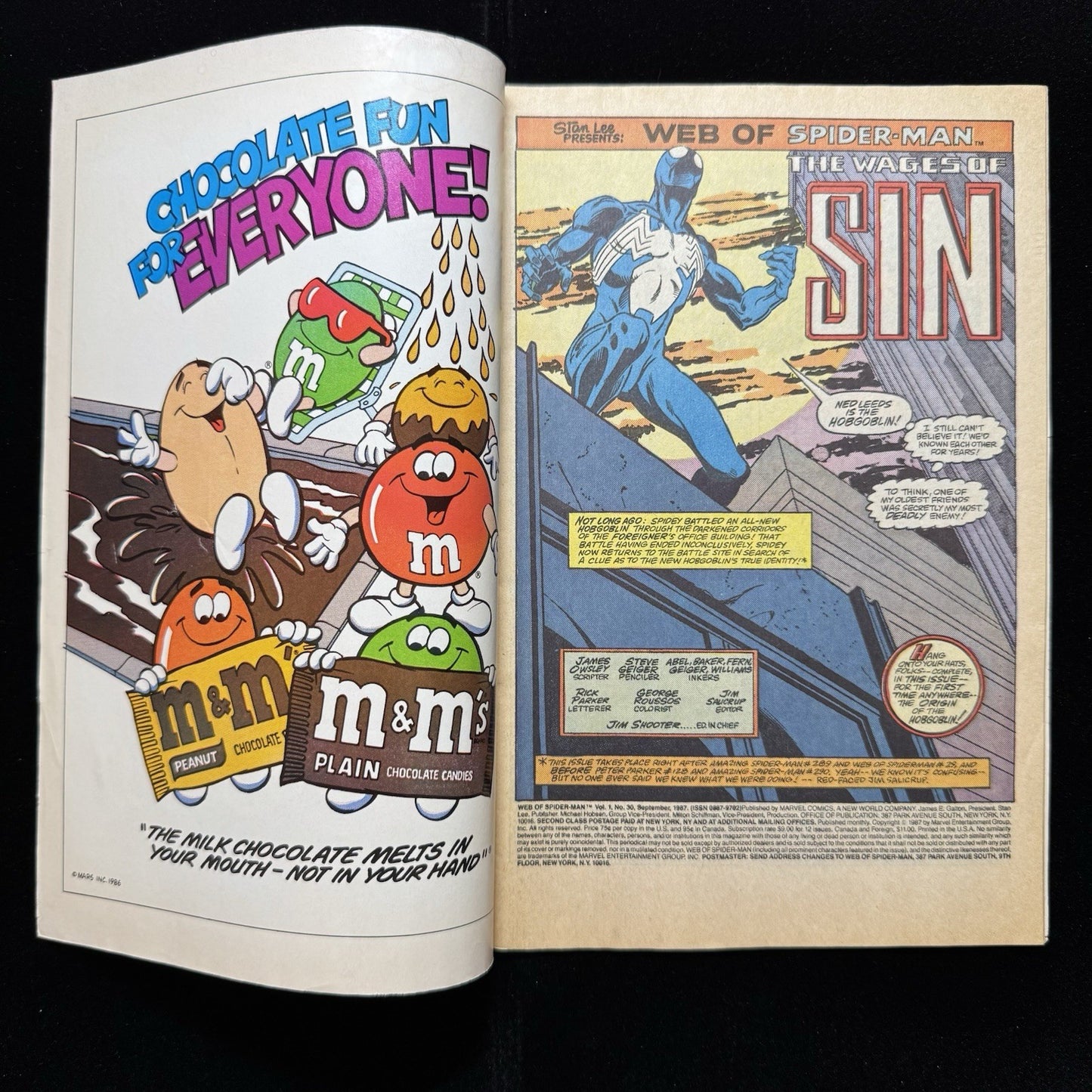 Web Of Spider-Man 30 - Copper Age Marvel Comics 1987