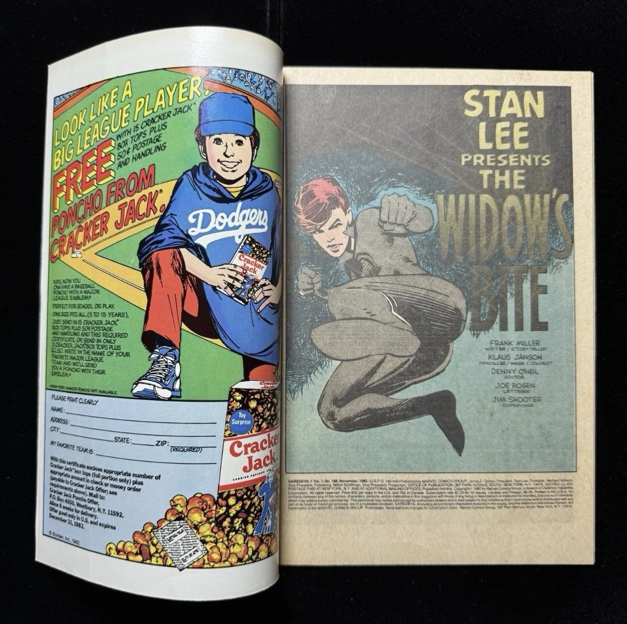 Daredevil 188 - Iconic Cover Art By Frank Miller - Bronze Age Marvel comics 1982