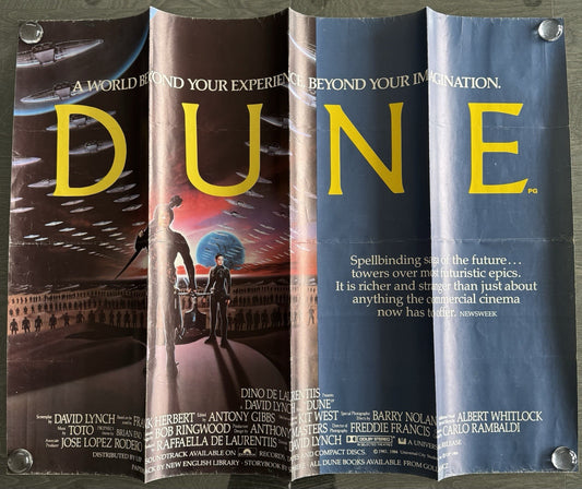 DUNE 1984 Original UK Quad Movie Poster - David Lynch Sci-Fi Classic - Folded