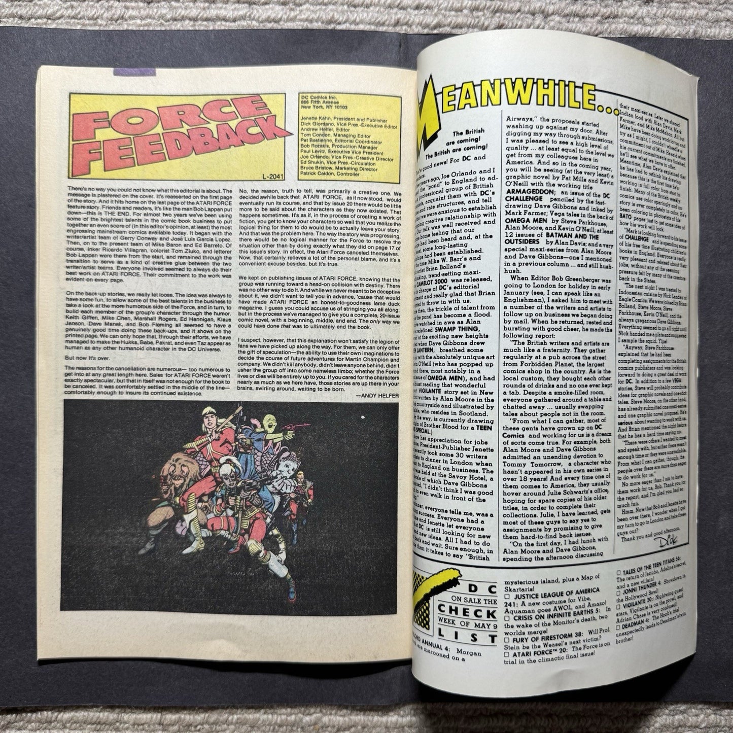 Atari Force 20 - Copper Age Dc Comics 1985