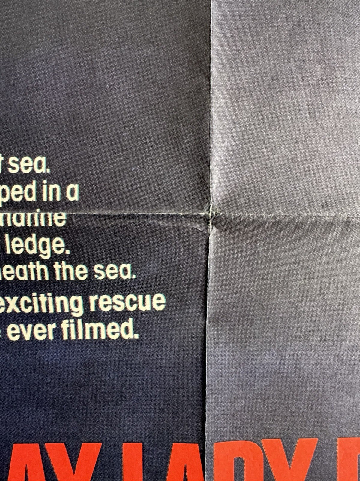 Gray Lady Down 1978 - Original UK Quad Cinema Poster - Charlton Heston - Folded