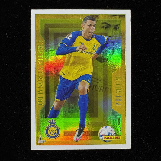 Cristiano Ronaldo 2023-24 Panini FutebolPremium Gold Sticker Al Nassr