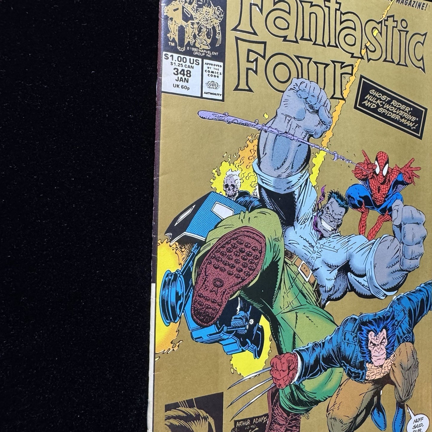 Fantastic Four 348 - 2nd Print Gold Cover - Copper Age Marvel Comics 1991