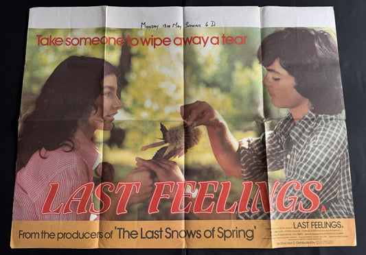 Last Feelings 1979 Original UK Quad Movie Poster - Gli Ultimi Sentimenti Folded
