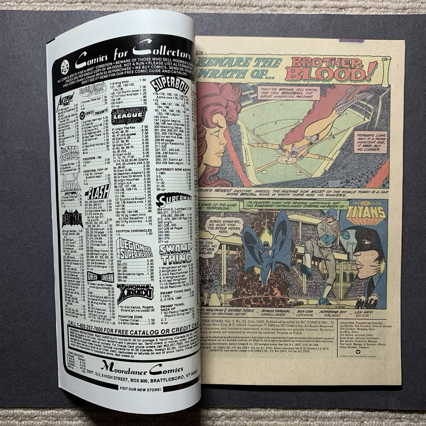 New Teen Titans 21/ Bronze Age Marvel Comics 1982/ NM