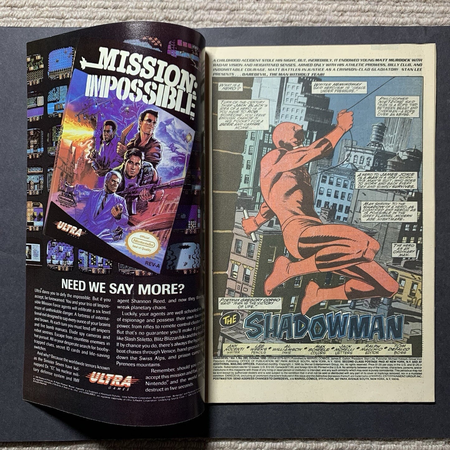Daredevil 285/ Copper Age Marvel Comics 1990