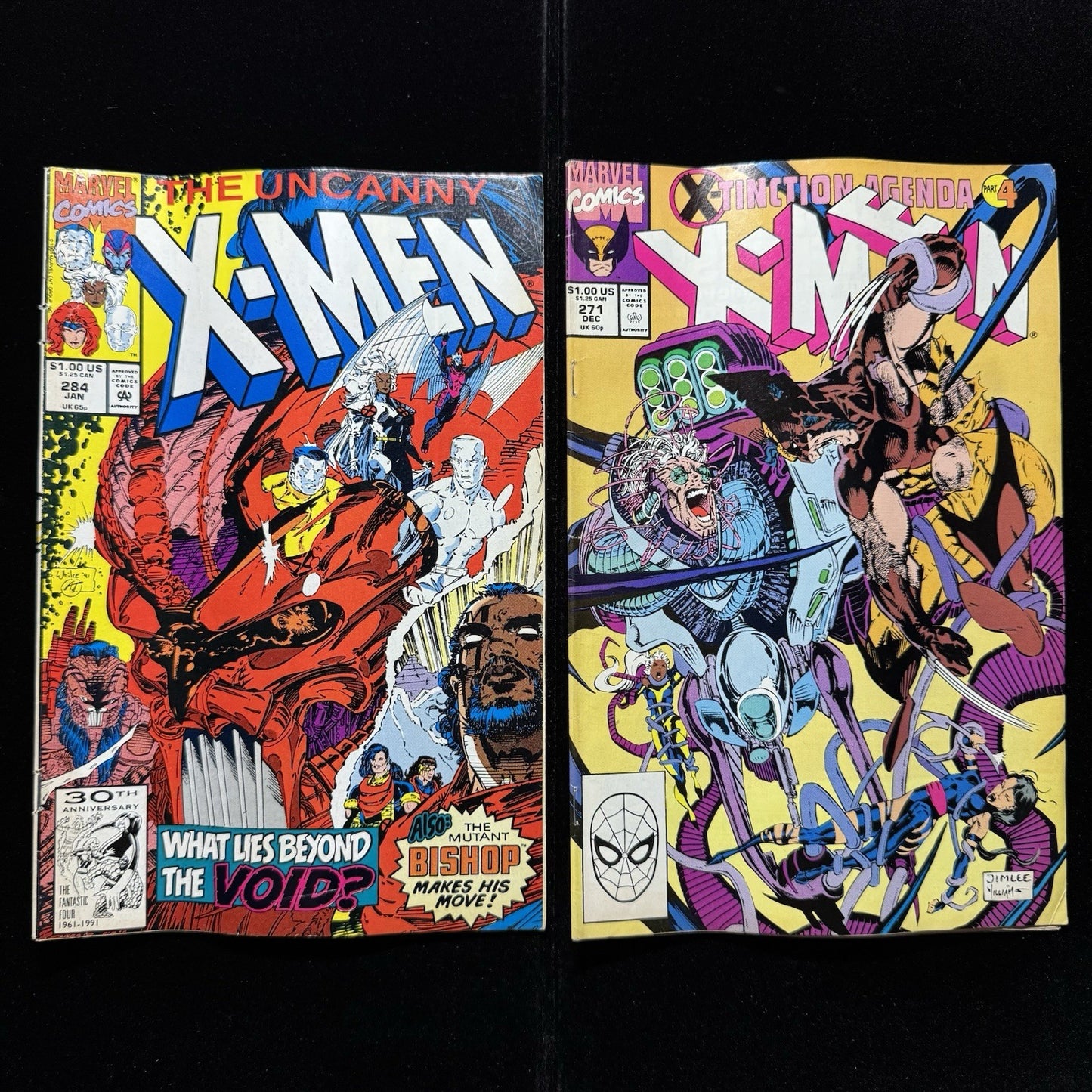 Uncanny X-Men 284 And 271 - Comic Bundle - Copper Age Marvel Comics 1990/92