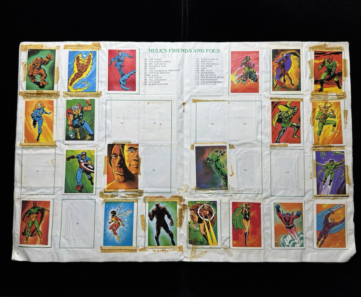 The Incredible Hulk 1979 Sticker Album UK – Marvel – Vintage Collectable