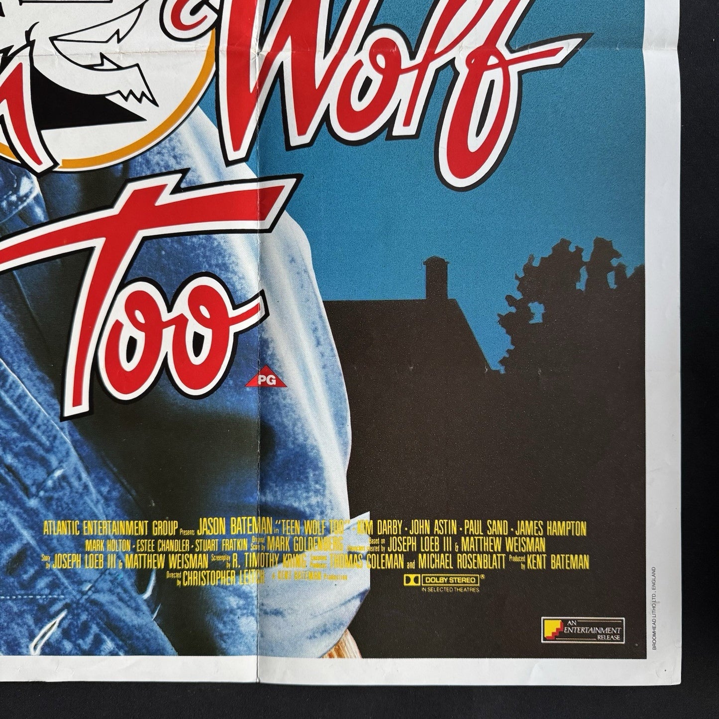 Teen Wolf Too 1987 Original UK Quad Cinema Poster Jason Bateman - Folded