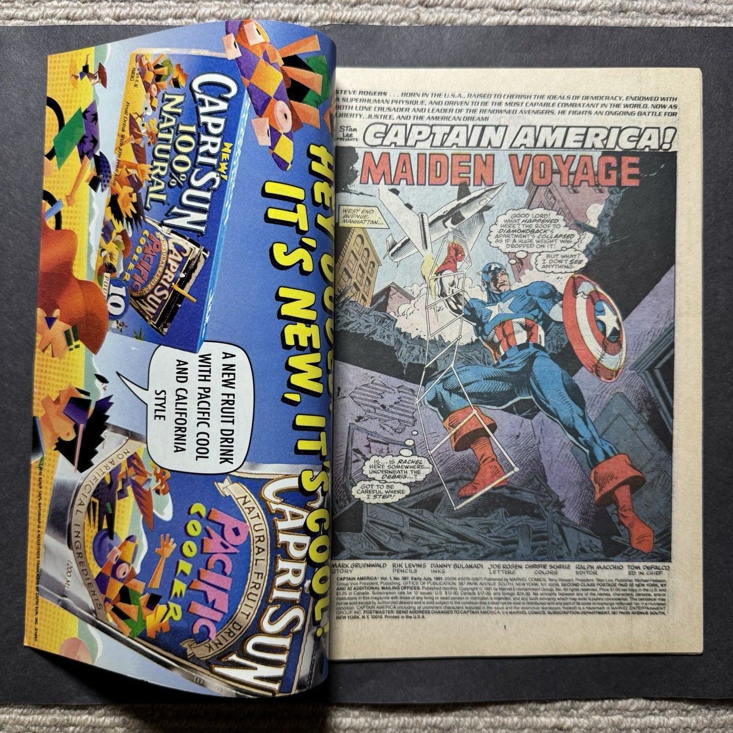 Captain America 387 - Copper Age Marvel Comics 1991