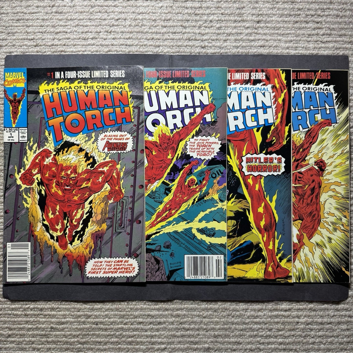 Human Torch 1-4 Full Set/ Copper Age Marvel Comics 1990