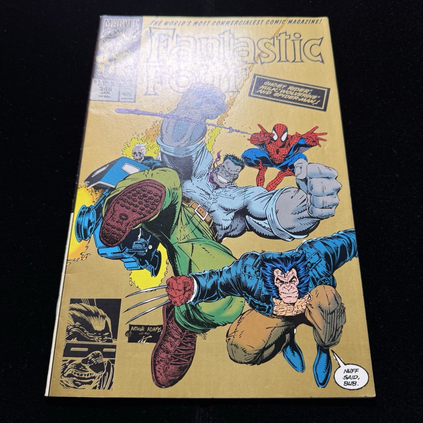 Fantastic Four 348 - 2nd Print Gold Cover - Copper Age Marvel Comics 1991