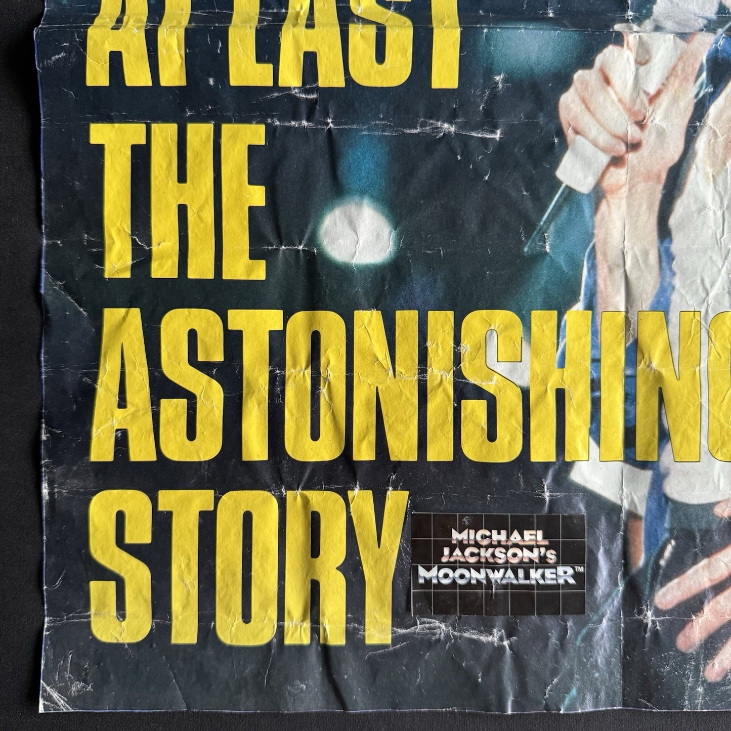 Michael Jackson Original Vintage Poster - Folded - Late 80s + Moonwalker Sticker