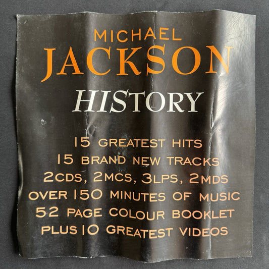 Michael Jackson HIStory Album Promo Poster UK Original 1995