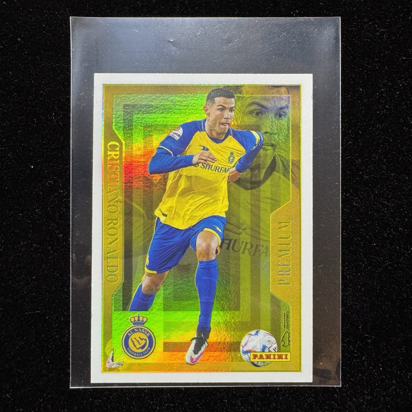 Cristiano Ronaldo 2023-24 Panini FutebolPremium Gold Sticker Al Nassr