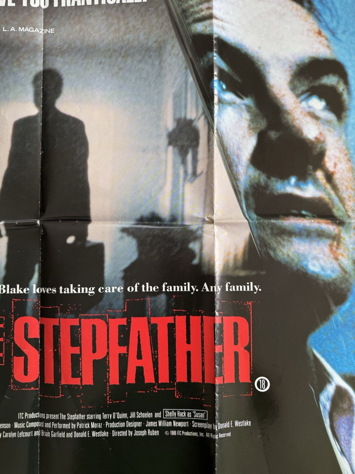The Stepfather 1987 - Original UK Quad Poster - Classic Horror Movie - Folded