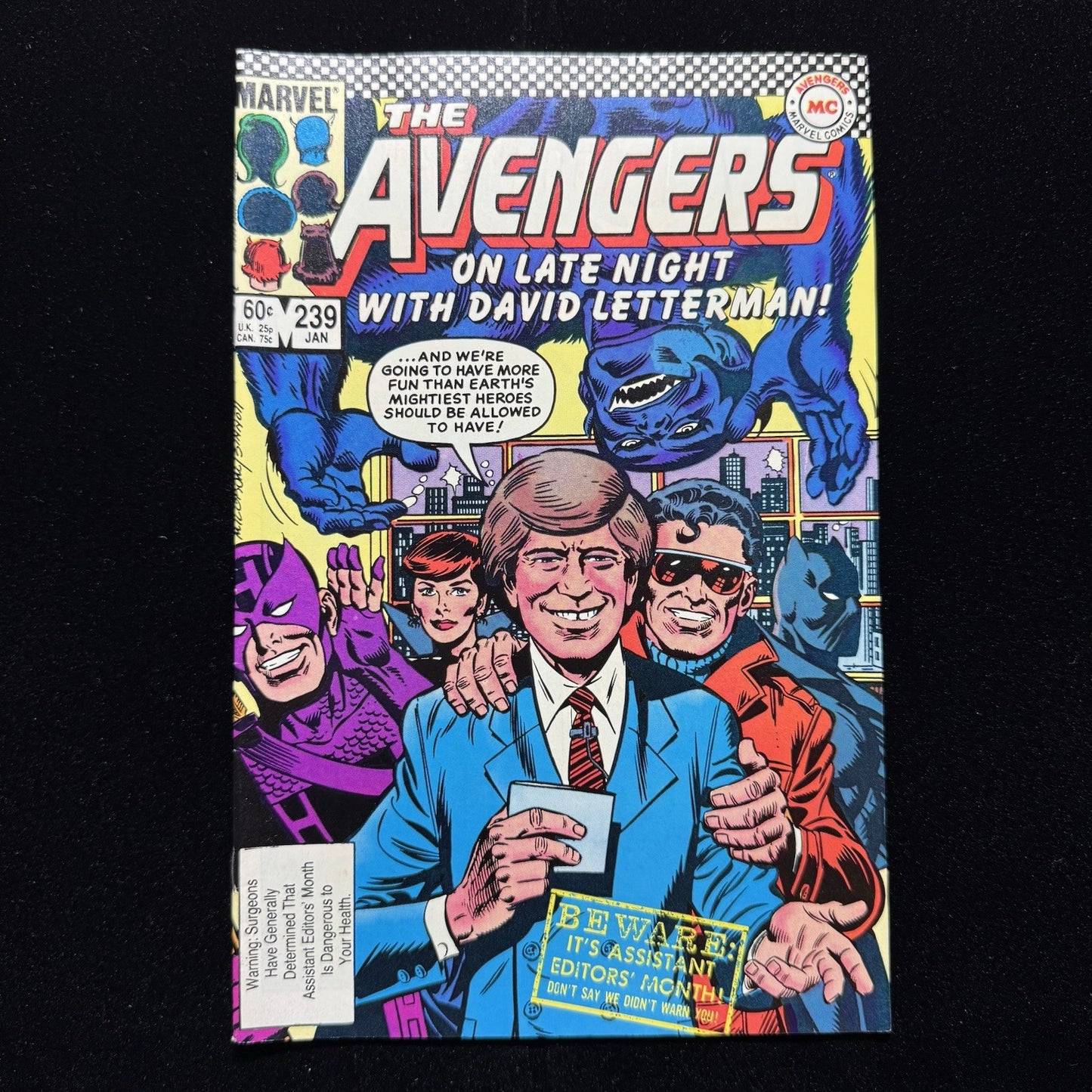 Avengers 239 - Appearance By David Letterman -   Copper Age Marvel Comics 1984